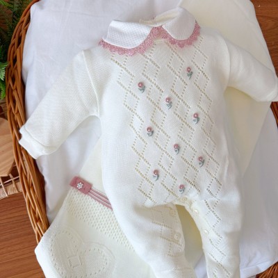  Saída de Maternidade Ivone Florida - Off White e Rose